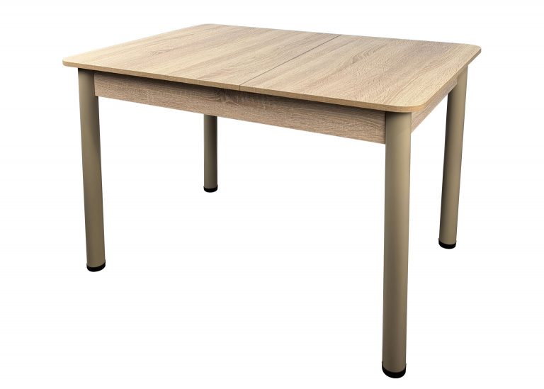 Стол Премьер раздвижной 120 x 80 (+50) см / R40 / ЛДСП Дуб Сонома / Опора 4 Капучино РУСТ